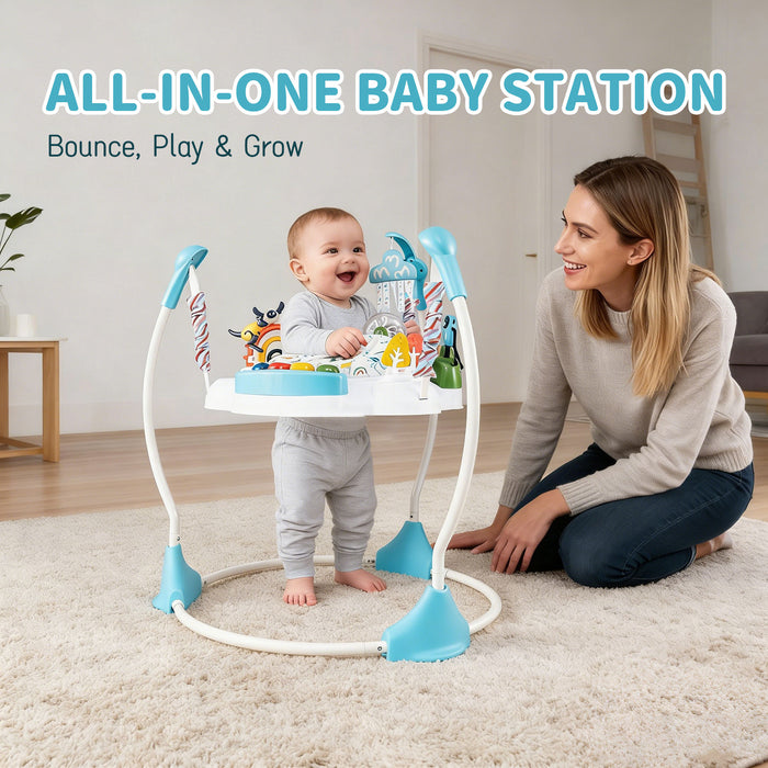 Baby Activity Center Baby Jumper and Bouncer with 6 Interactive Toys for Babies Age 6 Months +-