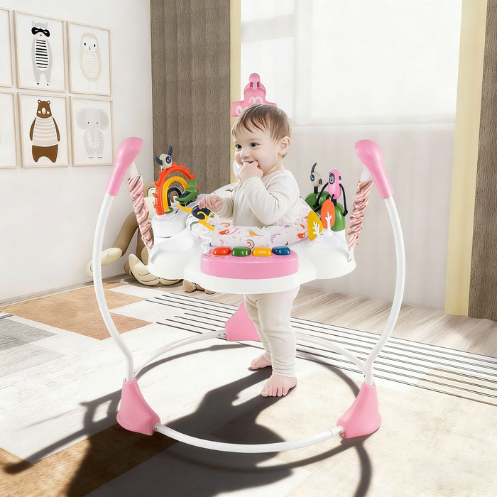 Baby Activity Center Baby Jumper and Bouncer with 6 Interactive Toys for Babies Age 6 Months +-