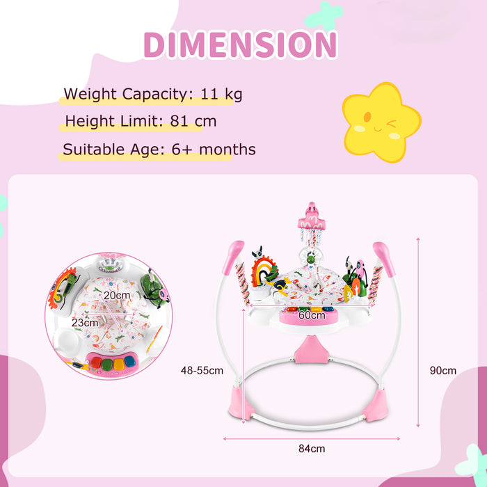 Baby Activity Center Baby Jumper and Bouncer with 6 Interactive Toys for Babies Age 6 Months +-