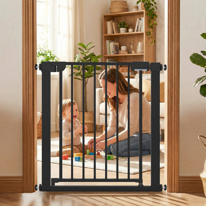 Baby Gate for Stairs Pressure Mounted Auto-Close Door Gate-