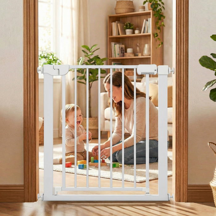 Baby Gate for Stairs Pressure Mounted Auto-Close Door Gate-