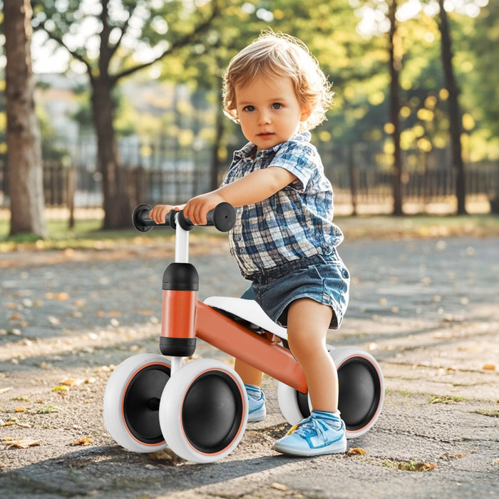 No Pedal Baby 4 Wheels Balance Bike with Non-slip Handlerbar-Pink