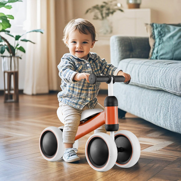 No Pedal Baby 4 Wheels Balance Bike with Non-slip Handlerbar-Pink