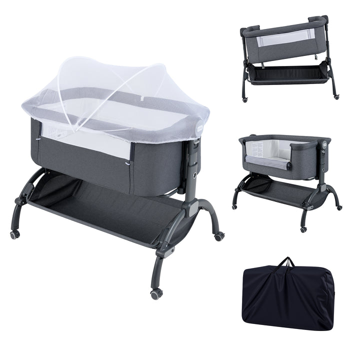 Baby Bassinet Bedside Sleeper with 7-Height Adjustment for Newborns-