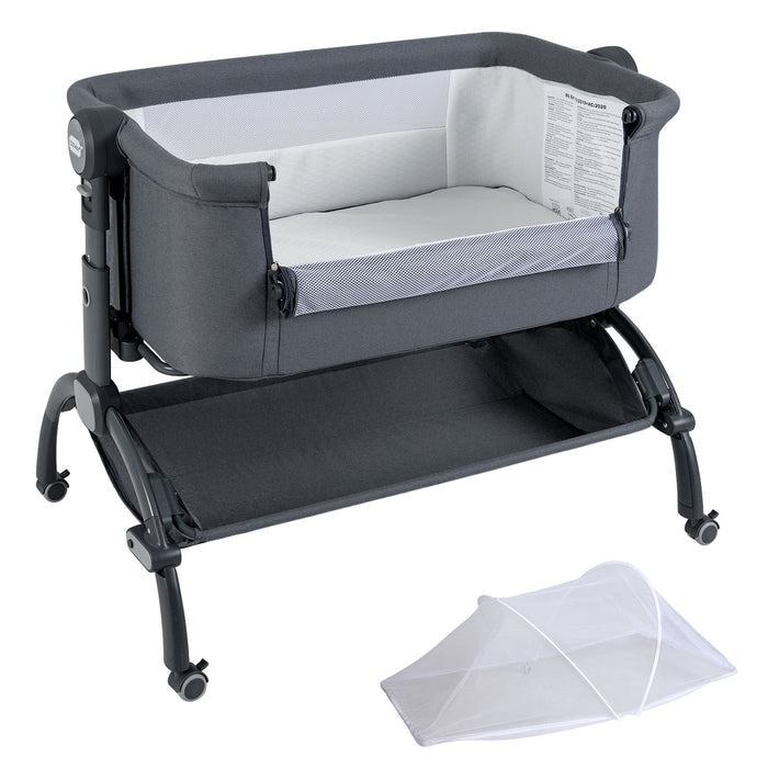 Baby Bassinet Bedside Sleeper with 7-Height Adjustment for Newborns-