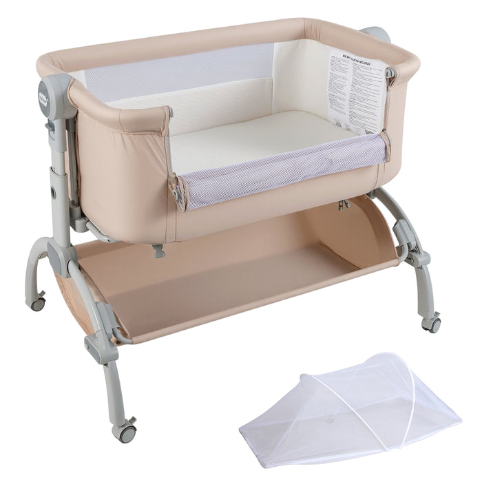 Baby Bassinet Bedside Sleeper with 7-Height Adjustment for Newborns-