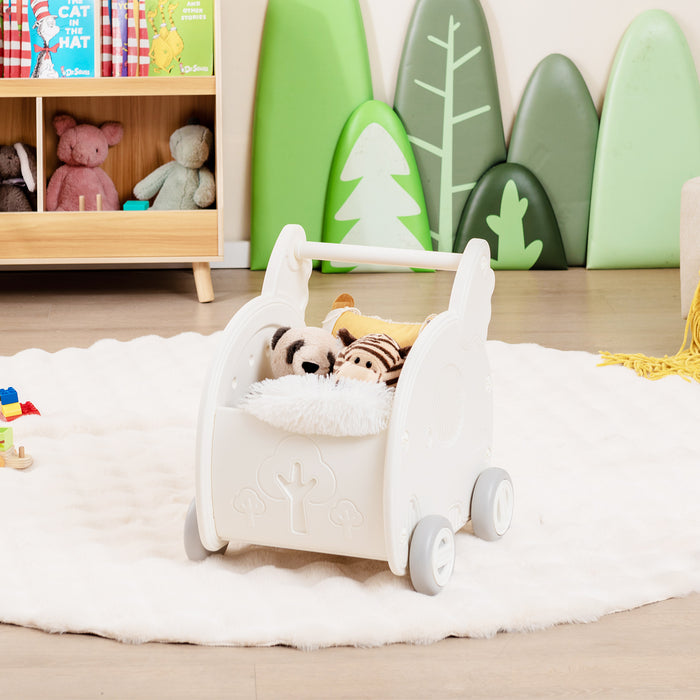 Baby Walker Push Toy 4-Wheel Toddler Toy Cart Elephant Shape-