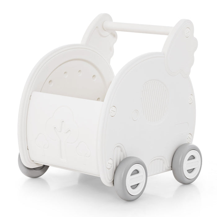 Baby Walker Push Toy 4-Wheel Toddler Toy Cart Elephant Shape-