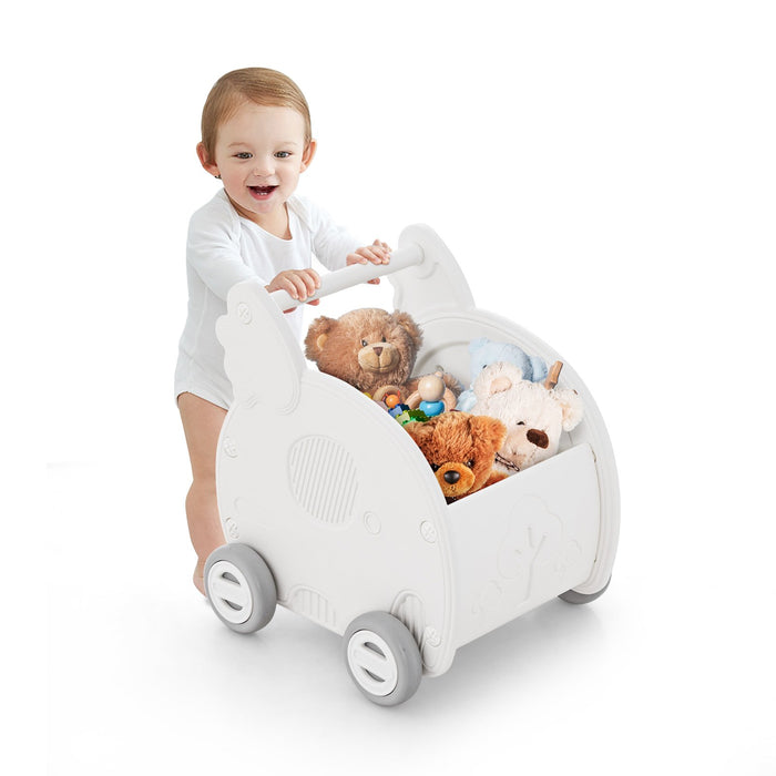 Baby Walker Push Toy 4-Wheel Toddler Toy Cart Elephant Shape-