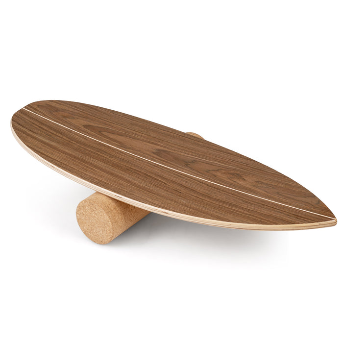 Balance Board Trainer for Adults Wooden Balancing Board with Cork Roller and Storage Rack to Exercise-