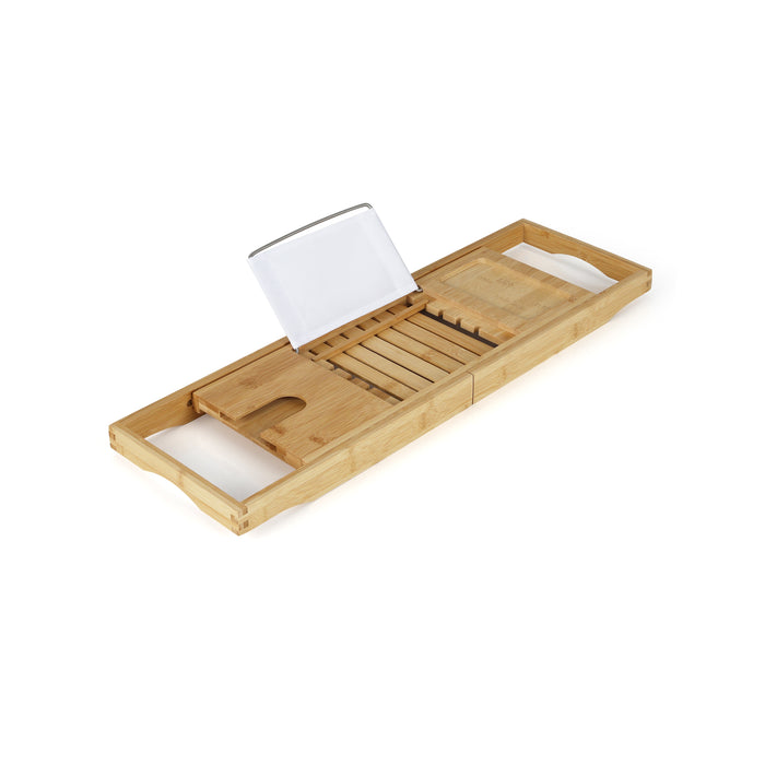 Bamboo Bathtub Caddy Tray - Adjustable Book Stand Feature - Perfect for Comfort and Convenience while Bathing