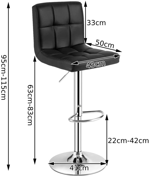 Bar Stool Set of 2 with 360° Swivel Design-