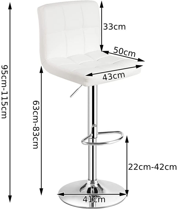 Bar Stool Set of 2 with 360° Swivel Design-