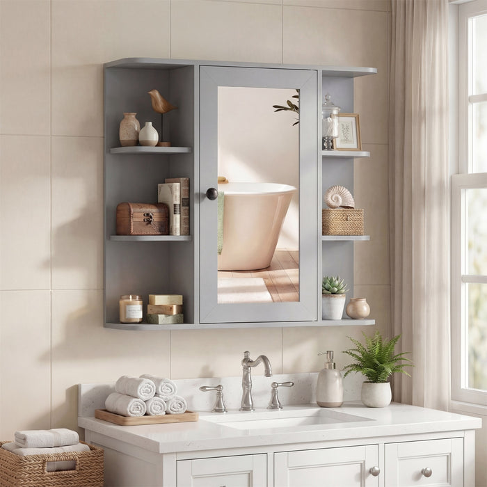 Bathroom Wall Cabinet with Mirror 3 Internal Shelves-