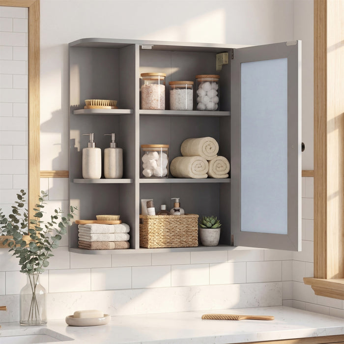 Bathroom Wall Cabinet with Mirror 3 Internal Shelves-