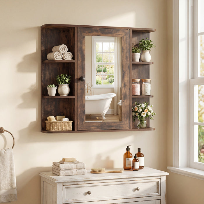 Bathroom Wall Cabinet with Mirror 3 Internal Shelves-