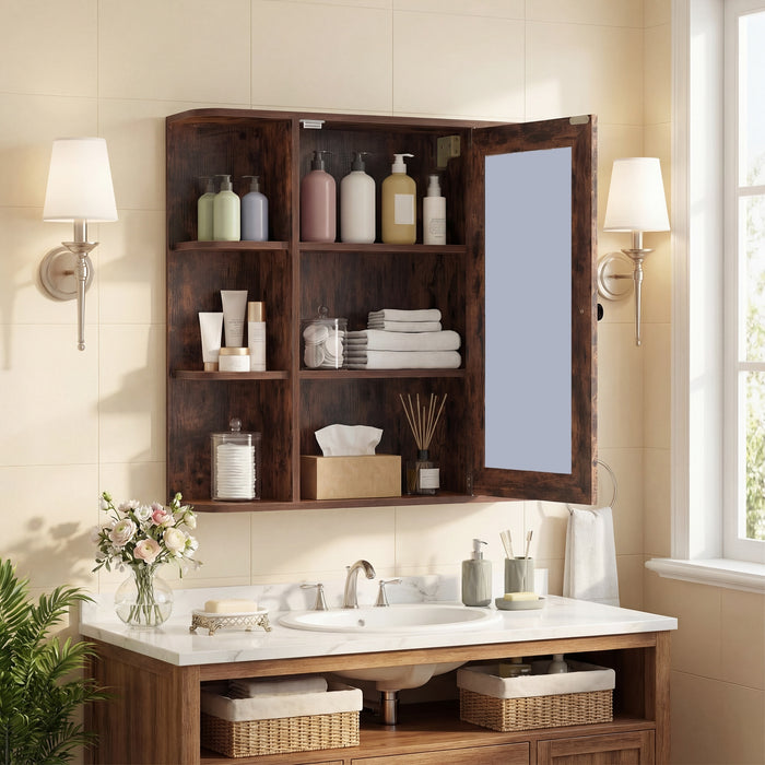 Bathroom Wall Cabinet with Mirror 3 Internal Shelves-