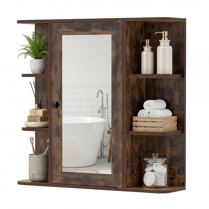 Bathroom Wall Cabinet with Mirror 3 Internal Shelves-