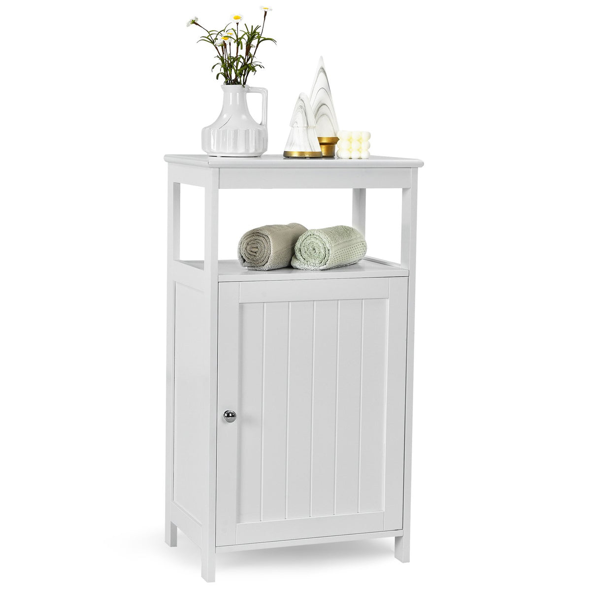 Bathroom Floor Cabinet with Single Door and Adjustable Shelf-