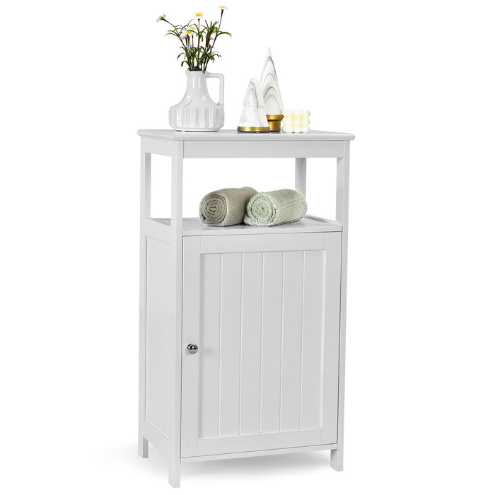 Bathroom Floor Cabinet with Single Door and Adjustable Shelf-