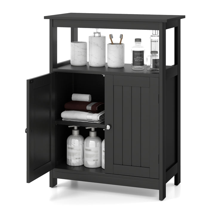 Bathroom Floor Cabinet with Open Shelf and Adjustable Shelf-