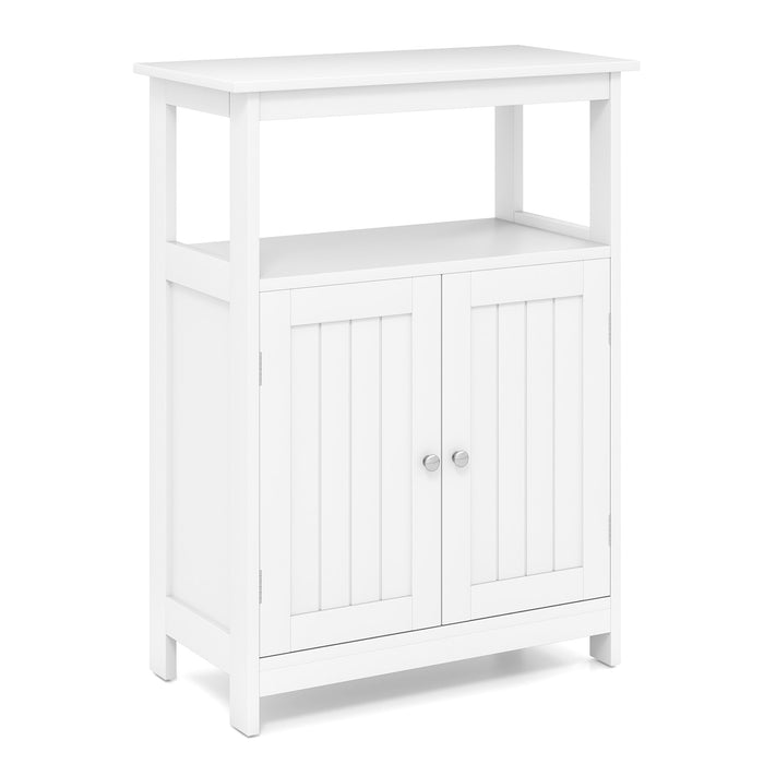 Bathroom Floor Cabinet with Open Shelf and Adjustable Shelf-
