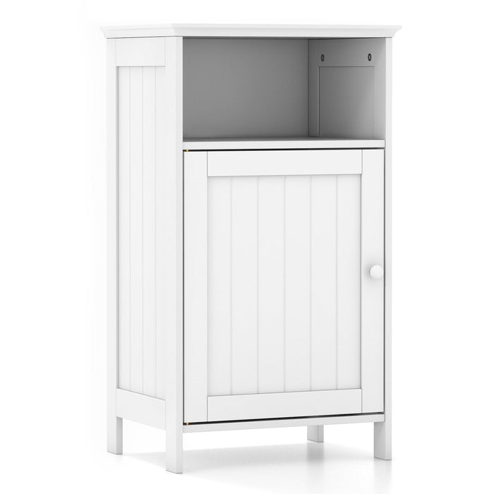 Bathroom Floor Single Door Side Cabinet with Open Compartment-