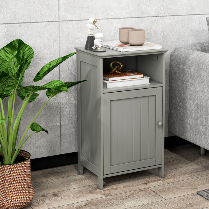 Bathroom Floor Single Door Side Cabinet with Open Compartment-
