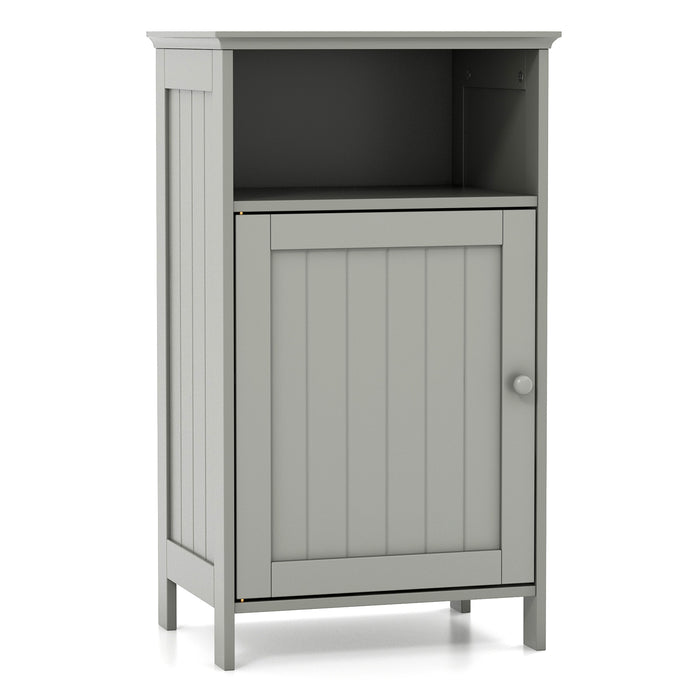 Bathroom Floor Single Door Side Cabinet with Open Compartment-