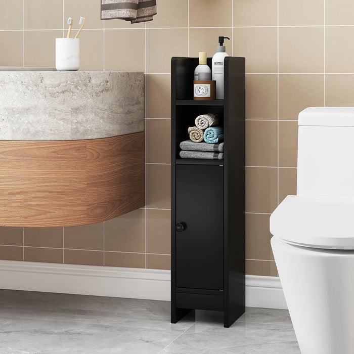 Bathroom Storage Cabinet with Door and Adjustable Shelves-