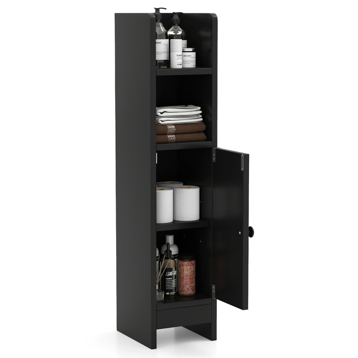Bathroom Storage Cabinet with Door and Adjustable Shelves-