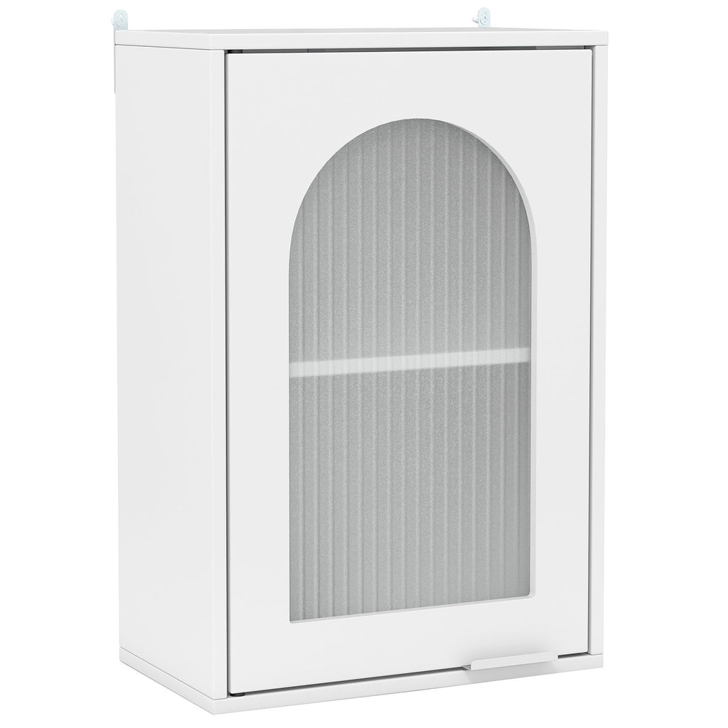 Bathroom Wall Cabinet with Tempered Glass Door and Adjustable Shelf-