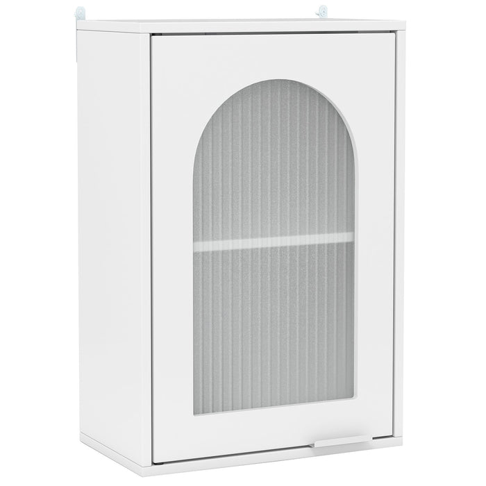Bathroom Wall Cabinet with Tempered Glass Door and Adjustable Shelf-