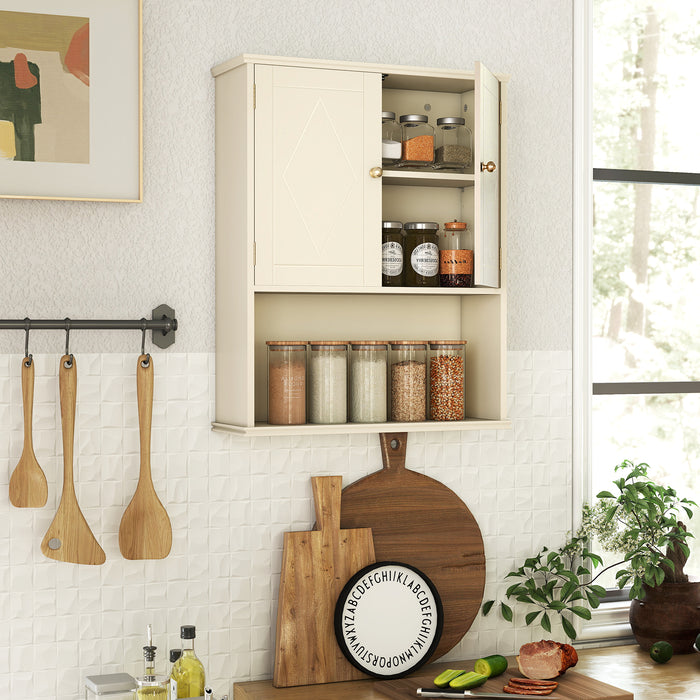 Bathroom Wall Cabinet with Open Shelf and Adjustable Shelf-