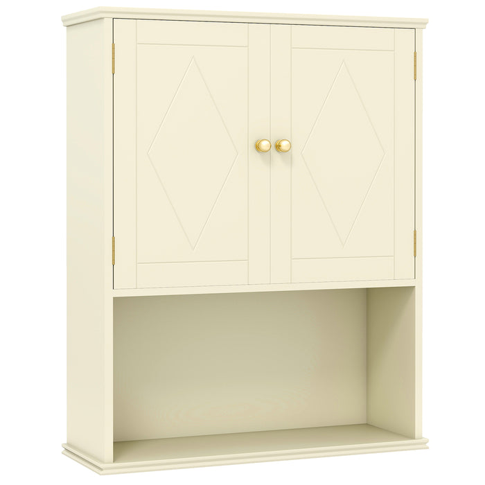 Bathroom Wall Cabinet with Open Shelf and Adjustable Shelf-