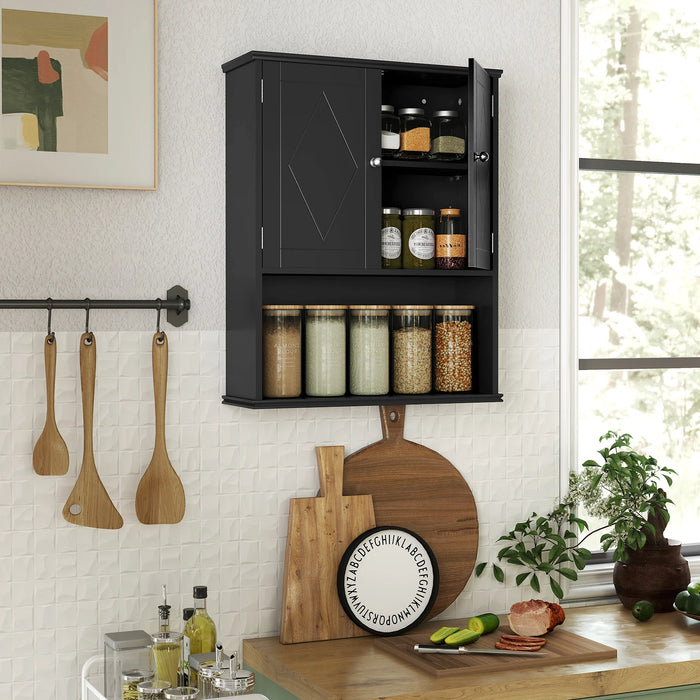 Bathroom Wall Cabinet with Open Shelf and Adjustable Shelf-