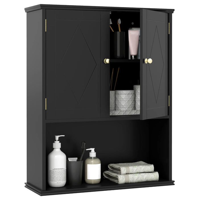 Bathroom Wall Cabinet with Open Shelf and Adjustable Shelf-