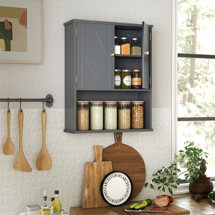 Bathroom Wall Cabinet with Open Shelf and Adjustable Shelf-