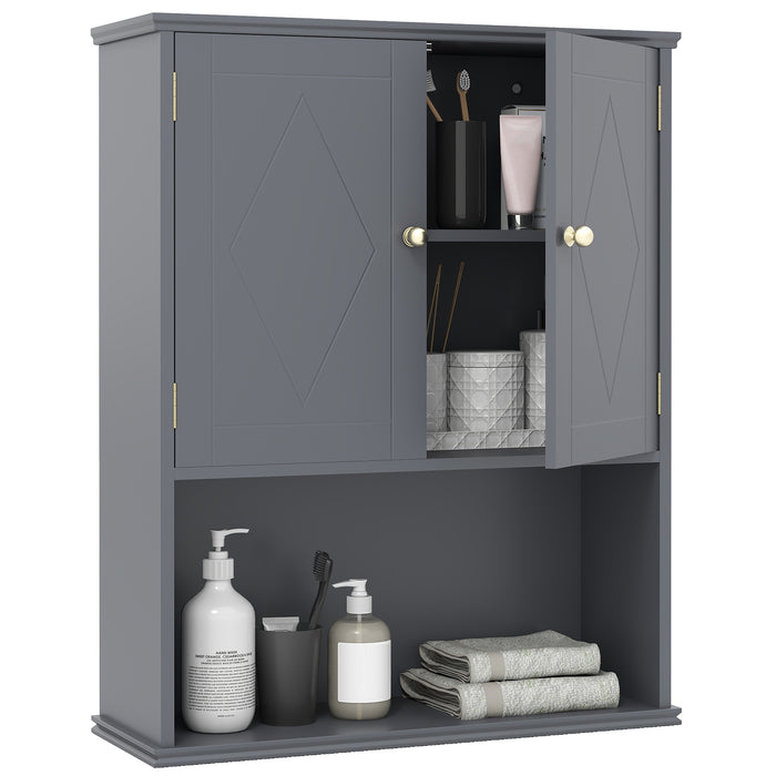 Bathroom Wall Cabinet with Open Shelf and Adjustable Shelf-