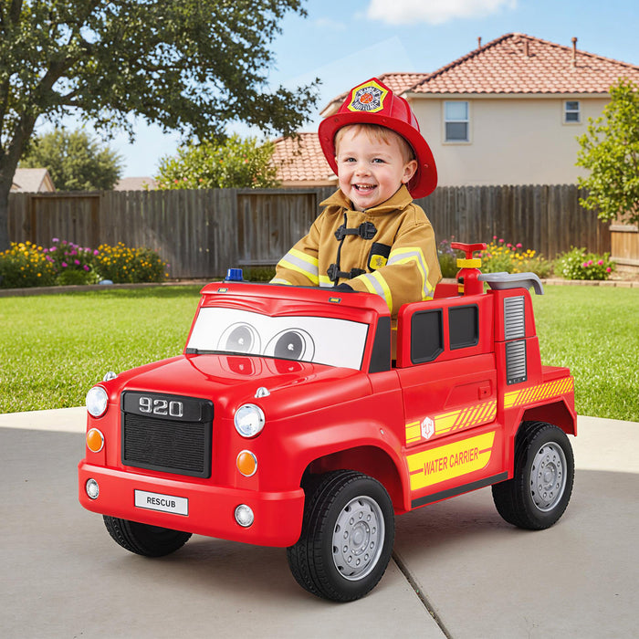 12V Battery Powered Fire Car Toy with Water Sprayer and Remote Control-