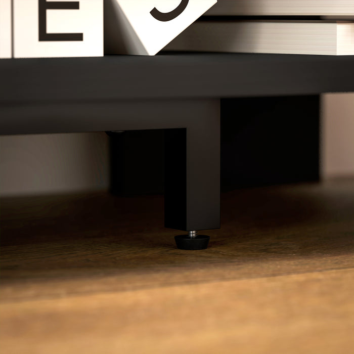 HOMCOM Corner TV Stand with 2 Open Shelves for 47 Inch TV - Black