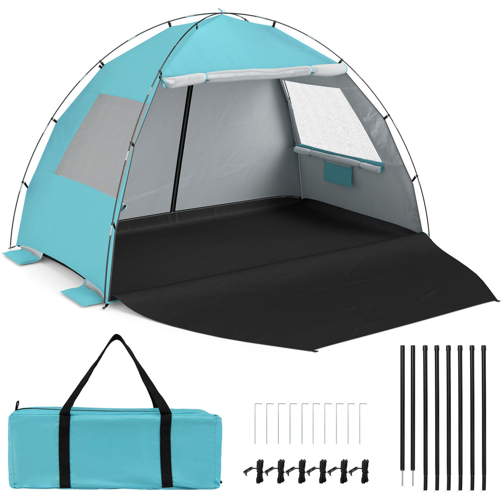 Beach Tent Sun Shelter with Canopy Carry Bag for 3-4 Person-