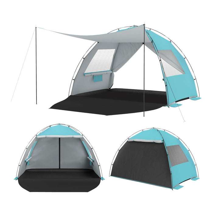 Beach Tent Sun Shelter with Canopy Carry Bag for 3-4 Person-