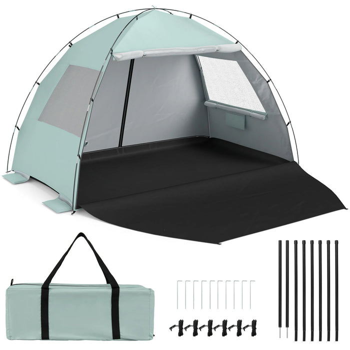 Beach Tent Sun Shelter with Canopy Carry Bag for 3-4 Person-