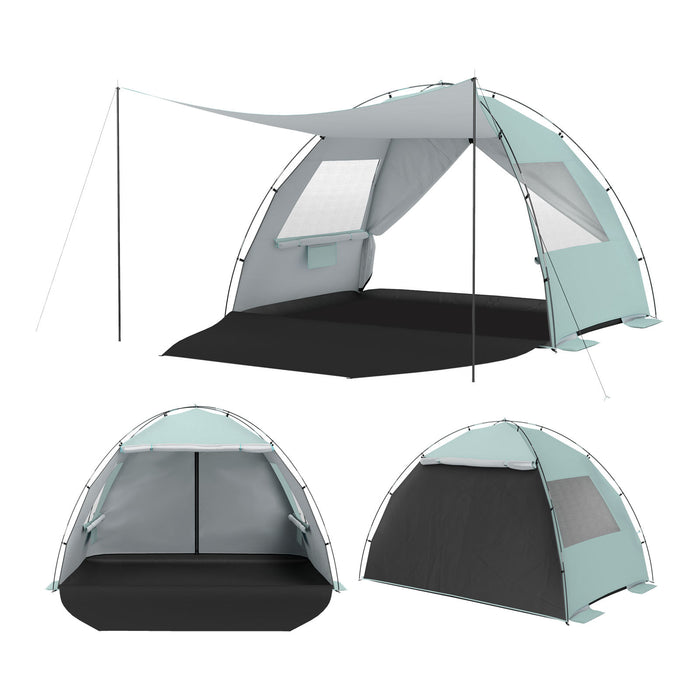 Beach Tent Sun Shelter with Canopy Carry Bag for 3-4 Person-