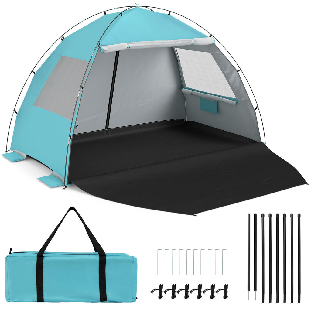 Beach Tent Sun Shelter with Canopy Carry Bag for 5-6 Person-