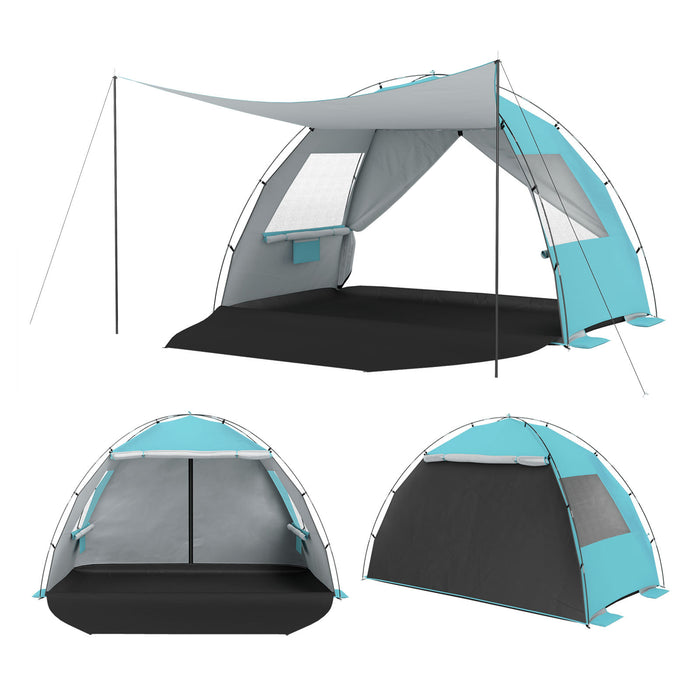Beach Tent Sun Shelter with Canopy Carry Bag for 5-6 Person-