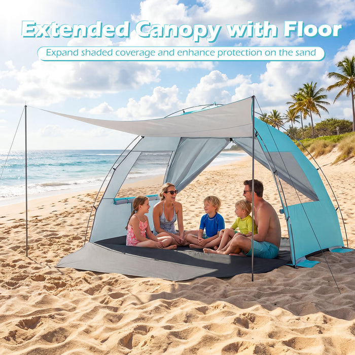 Beach Tent Sun Shelter with Canopy Carry Bag for 5-6 Person-