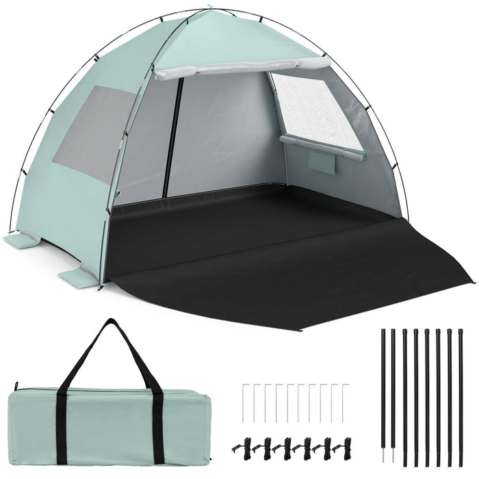 Beach Tent Sun Shelter with Canopy Carry Bag for 5-6 Person-
