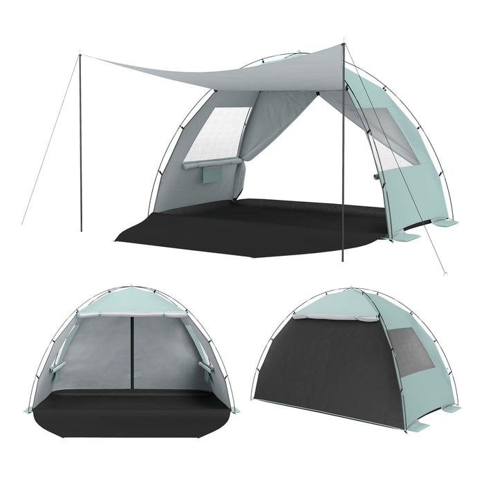 Beach Tent Sun Shelter with Canopy Carry Bag for 5-6 Person-